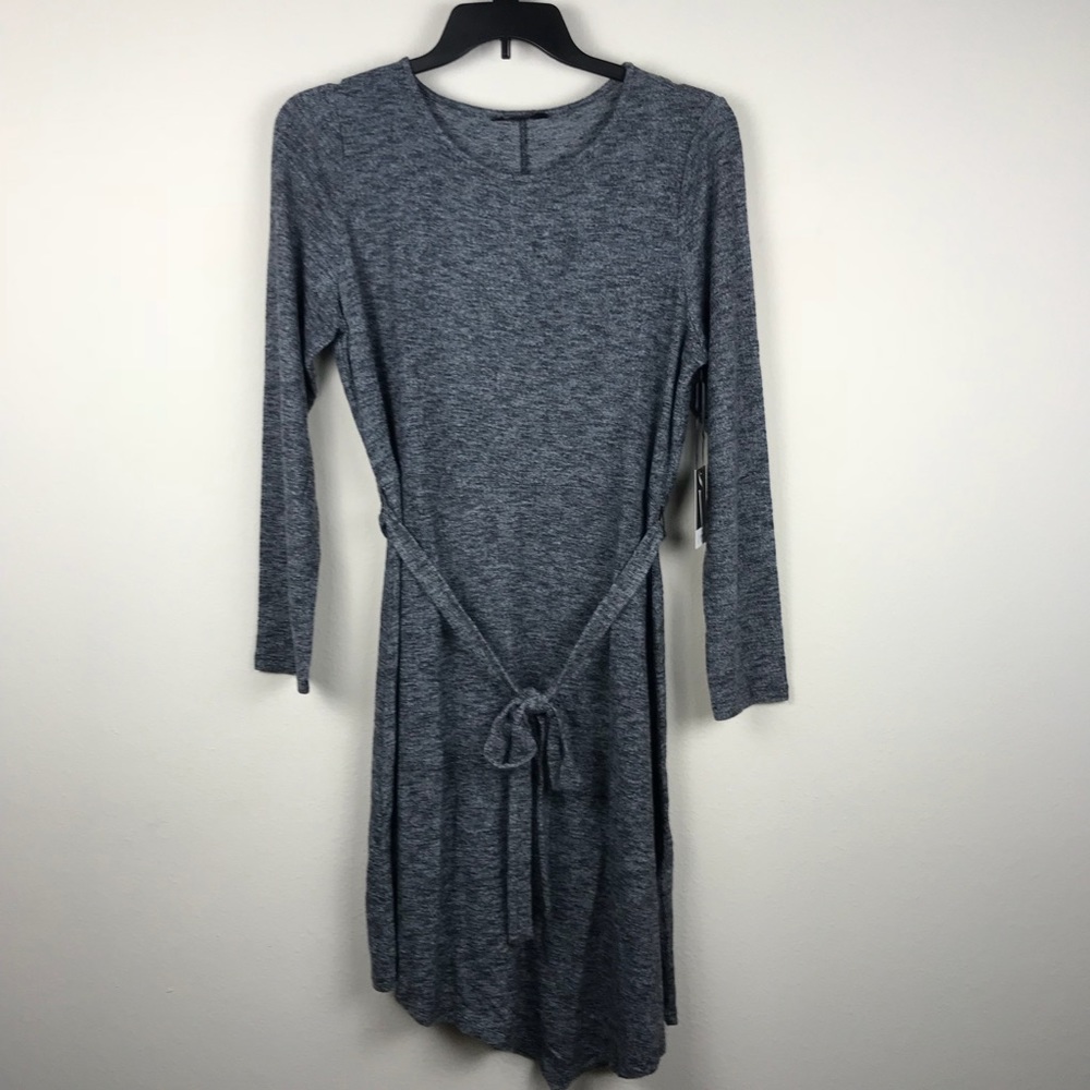 Simply Vera Shift Dress Faux Wrap LS Asymmetrical - Picture 2 of 8